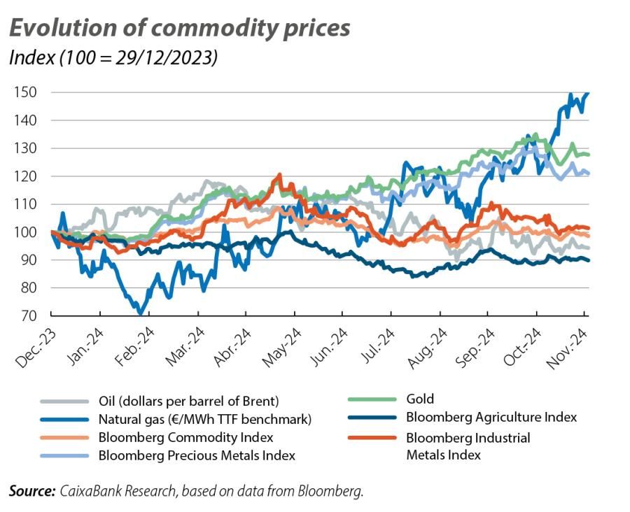 Evolution of commodity prices